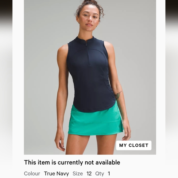 lululemon athletica Tops - Lululemon Front-Zip Mock-Neck Tennis Tank Top
